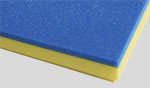 blue and yellow tool foam