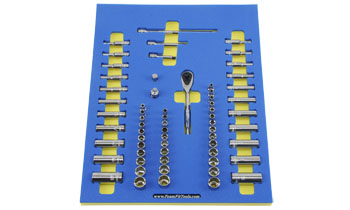 Foam Tool Organizer for 57 Husky 1/4-drive Sockets with 1 Ratchet and 5 Drive Tools