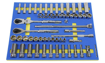 Foam Tool Organizer for 50 Husky 1/2-drive Sockets with 2 Ratchets and 6 Drive Tools