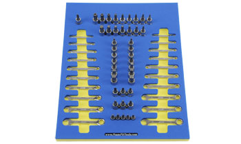 Foam Tool Organizer for 42 Husky Hex Bit and Torx Sockets with 20 Ignition Wrenches