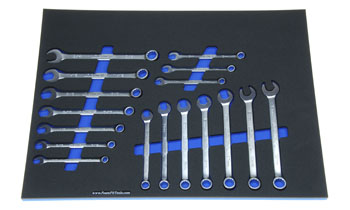 Foam Organizer for 17 Wright Inch and Metric Combination Wrenches