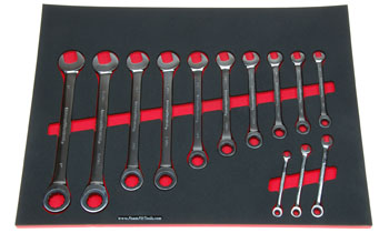 Foam Organizer for 13 GearWrench Inch Non-Reversible Ratcheting Wrenches