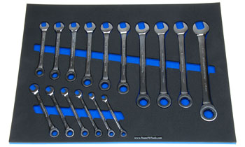 Foam Organizer for 16 GearWrench Metric Non-Reversible Ratcheting Wrenches