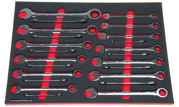 Foam Organizer for 23 Craftsman Non-Reversible Ratcheting Wrenches, Diagonal Markings