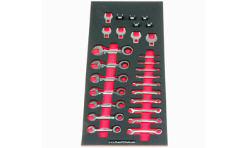 Foam Organizer for 27 Husky Metric Crowfoot, Stubby Ratcheting and Midget Combination Wrenches