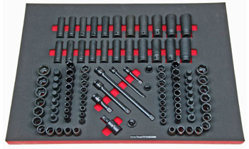 Foam Organizer for 94 Husky Impact Sockets and 9 Drive Tools