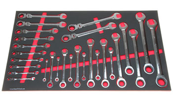 Foam Organizer for 28 Husky Inch and Flex-Head Non-Reversible Ratcheting Wrenches