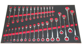 Foam Organizer for 31 Husky Metric Ratcheting and Flex-Head Ratcheting Wrenches