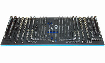 Foam Organizer for 418 Husky Sockets with 3 Ratchets, 11 Accessories and 72 Driver Bits