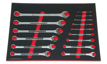 Foam Organizer for 15 Craftsman Inch Combination Wrenches, Fits Stanley non-USA Version