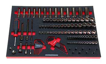 Foam Organizer for 76 Craftsman Inch Gunmetal Sockets with 59 Additional Tools