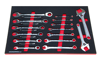 Foam Organizer for 18 Craftsman Inch Wrenches with 2 Adjustable Wrenches
