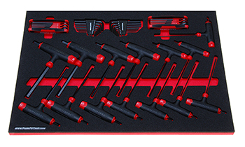 Foam Organizer for 14 Craftsman T-handle Hex Keys with 33 Additional Hex Keys