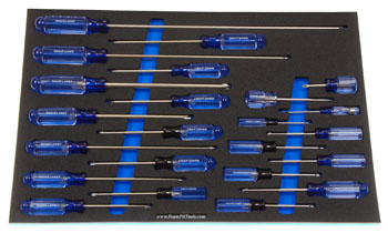Foam Organizer for 23 Craftsman Phillips and Other Screwdrivers, Hard Handles