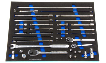Foam Organizer for 34 Craftsman Drive Tools with 72-Tooth Ratchets and Breaker Bar