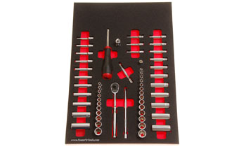 Foam Organizer for 50 Tekton 1/4-drive Sockets with 1 Ratchet and 5 Additional Tools