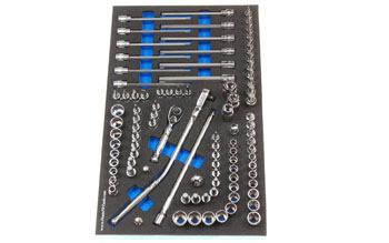 Foam Organizer for 89 Tekton 3/8-drive Sockets with 2 Ratchets and 5 Drive Tools