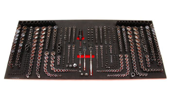 Foam Organizer for 440 Husky Sockets with 3 Ratchets, 11 Accessories and 72 Driver Bits