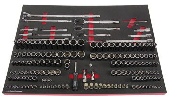 Foam Organizer for 165 Snap-on Sockets with 4 Ratchets and 17 Drive Accessories