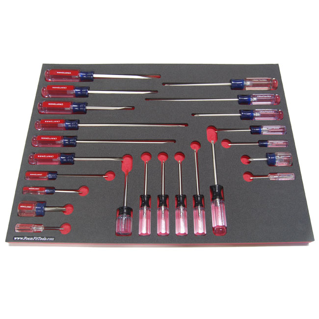 Foam Organizer for 23 Craftsman Screwdrivers