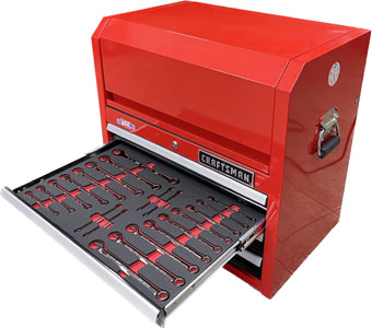 Red Craftsman Top Chest with Organizers by FoamFit Tools