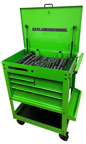 US General Tool Cart with Socket Organizer by FoamFit Tools