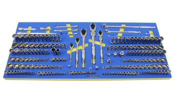 Foam Organizer for 187 Husky Sockets with 5 Ratchets and 19 Drive Tools
