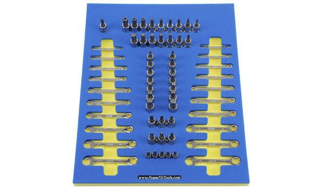 Foam Organizer for 42 Husky Hex, Torx, and Screwdriver Bit Sockets plus 20 Ignition Wrenches