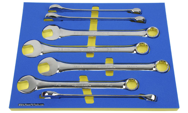 Foam Organizer for 5 Large Husky Full-Polish Combination Wrenches