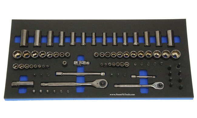 Foam Organizer for Craftsman Sockets and Tools from the Gunmetal Chrome Version of the 81-Piece Mechanics Tool Set