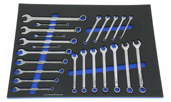 Foam Tool Organizer for 23 Wright Inch and Metric Combination Wrenches