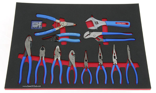 Foam Organizer for 11 Channellock Pliers and 1 Channellock Adjustable Wrench