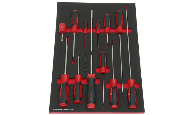 Foam Organizer for Snap-on Instinct Flat-Tip and Ratcheting Screwdrivers