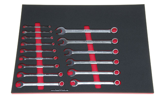 Foam Organizer for 15 Wright Metric Combination Wrenches