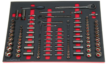 Foam Tool Organizer for 91 Craftsman Gunmetal Sockets with 3 Ratchets and 26 Accessories