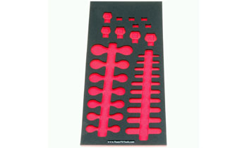 Foam Organizer for 27 Husky crowfoot, stubby ratcheting, and midget combination wrenches