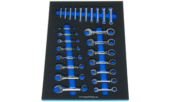 Foam Tool Organizer for 25 Husky Inch Midget and Stubby Wrenches