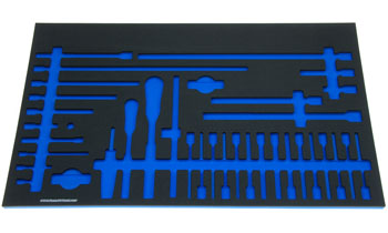 Foam Organizer for 4 Husky Ratchets, 13 Extensions, 3 Breaker Bars, T-handle, Spinner Handle, and 15 Long Hex Ball Sockets
