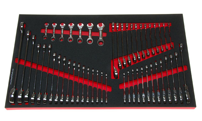 Foam Organizer for 31 Husky 12-point metric non-reversible ratcheting wrenches