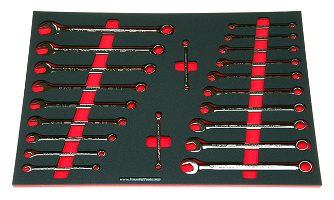 Foam Organizer for 21 Craftsman combination wrenches