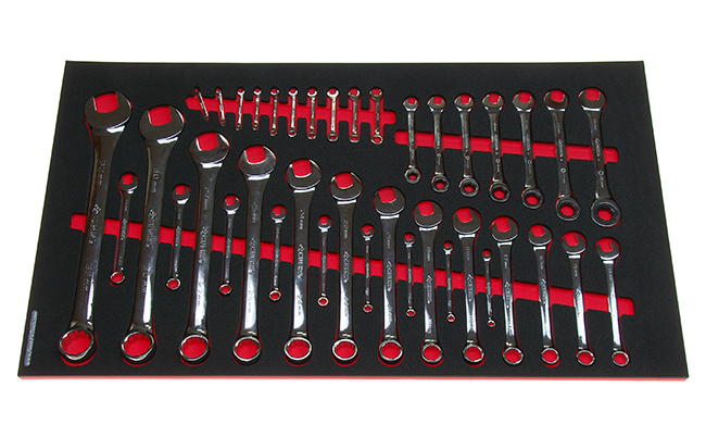 Foam Organizer for 39 metric Husky ratcheting combination wrenches