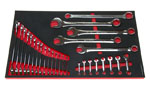 Foam Organizer F-03671-T Designed for Shadowing 27 Inch Combination and Stubby Wrenches with Trailer Hitch Wrench from the 1025-pc Husky Set Foam Organizer for 27 Husky Inch Combination and Stubby Wrenches with 1 Trailer Hitch Wrench