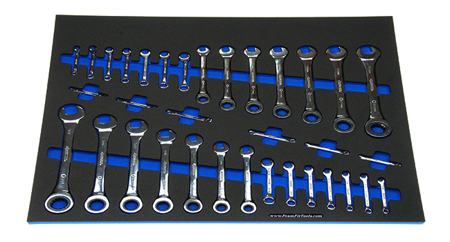 Foam Organizer for 34 Husky ratcheting and ignition wrenches