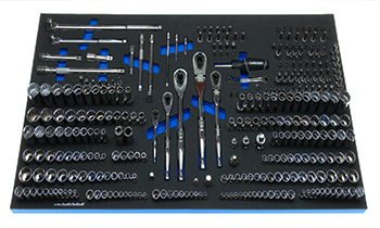 Foam Tool Organizer for 229 Husky Sockets with 5 Ratchets and 85 Additional Tools