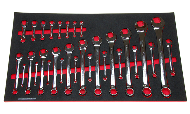 Foam Organizer for 30 Husky Metric Combination and Stubby Wrenches