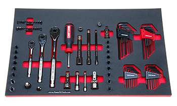 Foam Tool Organizer for 3 Craftsman Gunmetal Ratchets with 96 Additional Tools
