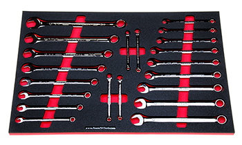 Foam Tool Organizer for 21 Craftsman Gunmetal Chrome Combination Wrenches