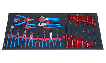 Foam Organizer for 11 Channellock Pliers, 1 Adjustable Wrench and 12 Wright Screwdrivers