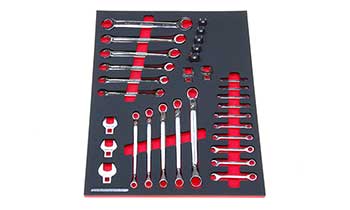 Foam Tool Organizer for 31 Husky Metric Crow Foot, Midget, Box End, and Flare-Nut Wrenches