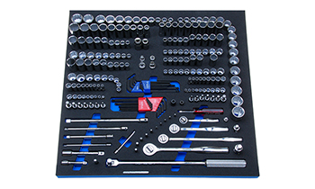 Foam Tool Organizer for 176 Wright Sockets with 4 Ratchets and 51 Additional Tools